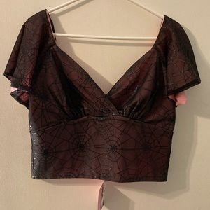 Vixen Spiderweb Babydoll Crop Top